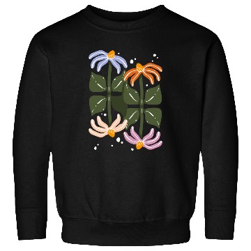 Discover Four Blooms – Abstract Garden Tile Sweatshirts