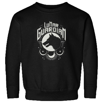 Discover Lunar Guardian Celestial Wolf Moon Phases Sweatshirts