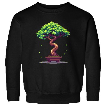 Discover Pixel Bonsai Tree – Retro Nature Serenity Sweatshirts