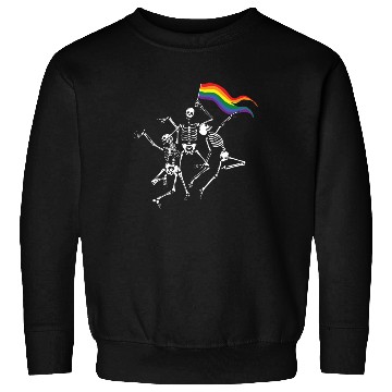 Discover LGBTQ Funny Pride Month Skeleton Flag Sweatshirts