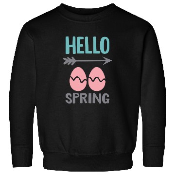 Discover Hello Spring - Spring Design with Easter Eggs Sweatshirts