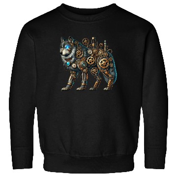 Discover Steampunk Wolf Sweatshirts, Mechanical Wolf Design