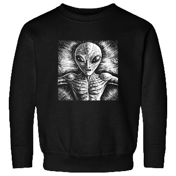 Discover Grey Alien Engraving Sweatshirts