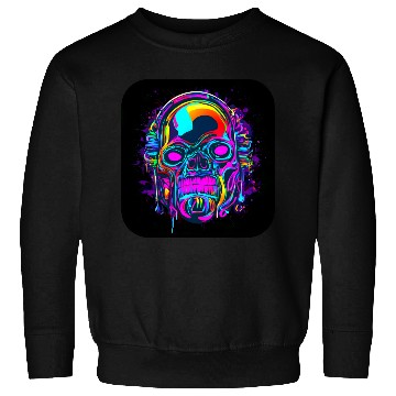 Discover Neon Style Skull Rave Party Glow Sweatshirts
