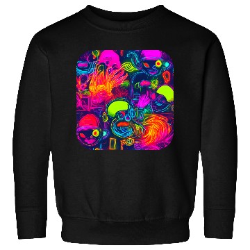 Discover Neon Style 80s Retro Party Color Glow Sweatshirts