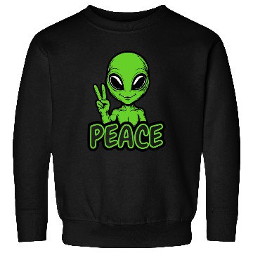 Discover Grey Alien Peace Sweatshirts