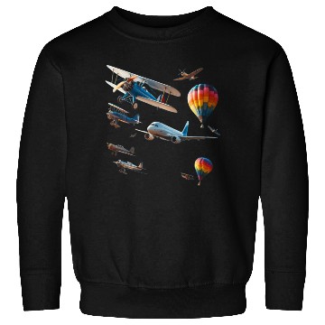 Discover Planes and Hot Air Balloons Sweatshirts