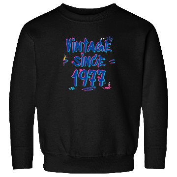 Discover Vintage 1977 Graffiti Glitch - 48 Years of Style Sweatshirts
