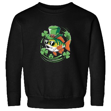 Discover St. Patrick's Day With Fish And Clover Leaves Sweatshirts