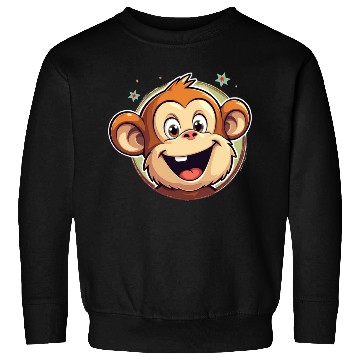 Discover Cute Cartoon Monkey Face Sweatshirts