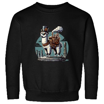 Discover Steampunk Llama With Top Hat and Gears Sweatshirts