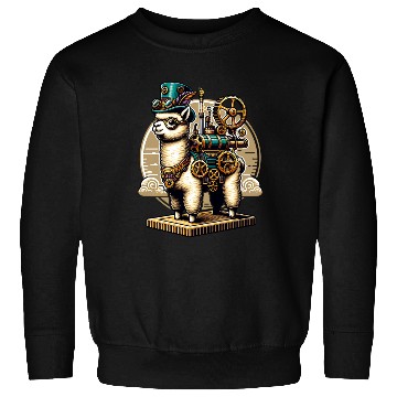 Discover Steampunk Llama with Gears and Goggles Sweatshirts