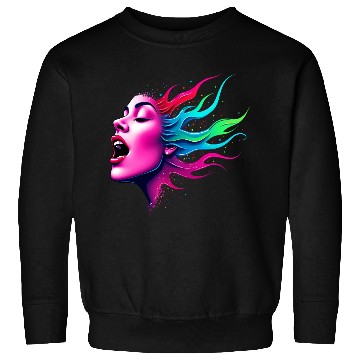 Discover Neon Soundwave Face - Music Lovers Sweatshirts