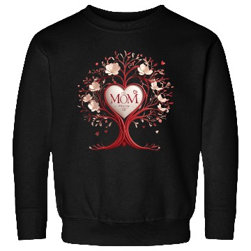 Discover 3D Heart Family Tree - Mom, the Heartbeat of Life Sweatshirts