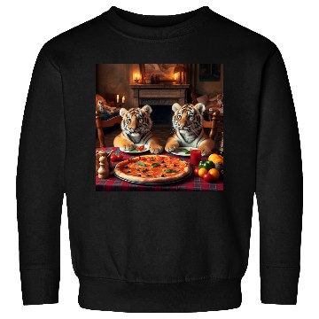 Discover Tiger Cubs eating pizza Sweatshirts