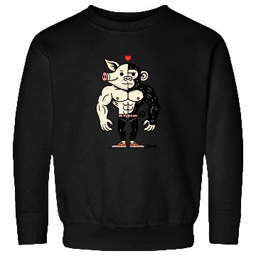 Discover Half Pig, Half Ape – Full Muscle Love Sweatshirts