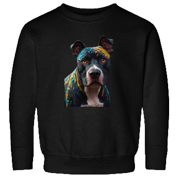 Discover A graffiti-style pitbull portrait, colorful street Sweatshirts
