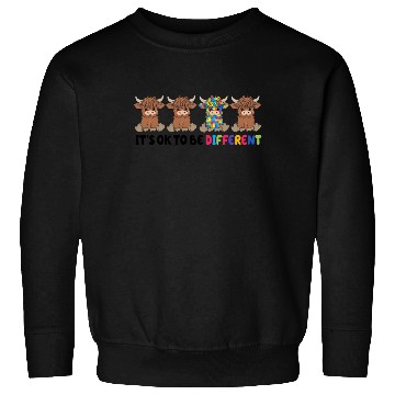 Discover Unique & Proud – Autism Awareness Highland Cow Sweatshirts