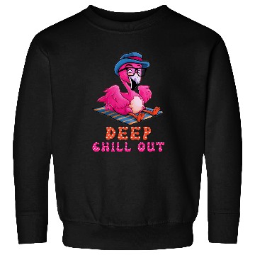 Discover Deep Chill Out Flamingo Summer Vacation Sweatshirts