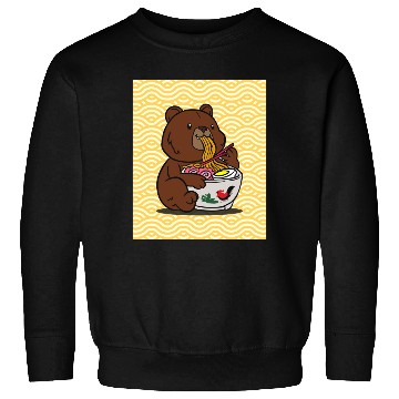 Discover Cute Bear Ramen - Kawaii Cartoon Brown Bear Sweatshirts