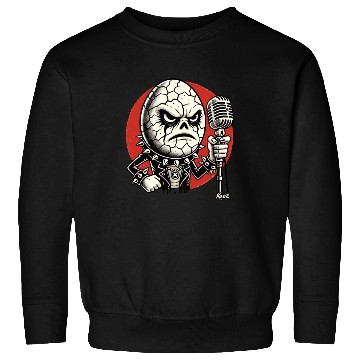 Discover Angry Punk rock music Egg with Mic Sweatshirts