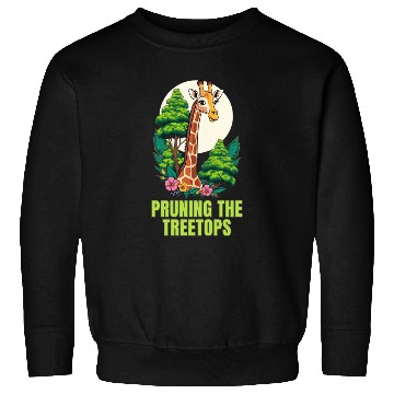 Discover Gardener Giraffe - Pruning the treetops Sweatshirts
