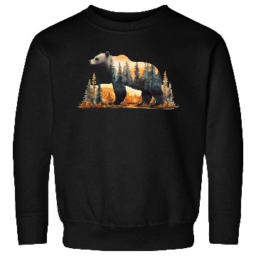 Discover Grizzly Bear Watercolor Illustration Sweatshirts