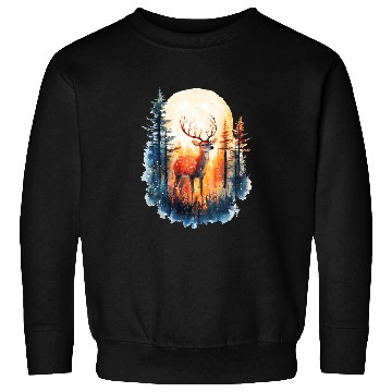 Discover Forest Deer Watercolor Illustration Sweatshirts