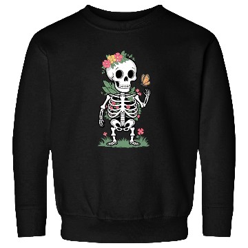 Discover Floral Skull Embrace Sweatshirts