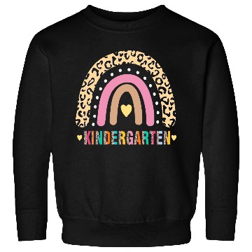 Discover Kindergarten Teacher Leopard Rainbow Teacher Sweatshirts