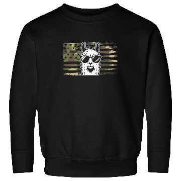 Discover Llama Camouflage US Flag Llama Sweatshirts
