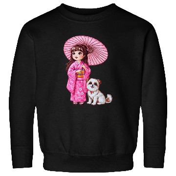 Discover Kimono Girl & Her Loyal Pup Sweatshirts
