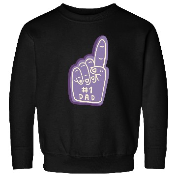 Discover #1 Dad – Purple Foam Finger Badge Sweatshirts