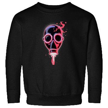 Discover Neon Cyberpunk Gas Mask – Glowing Apocalypse Art Sweatshirts