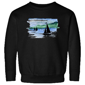 Discover Watercolor Boats Sweatshirts