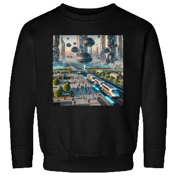 Discover Futuristic Cities & Vehicles Sweatshirts