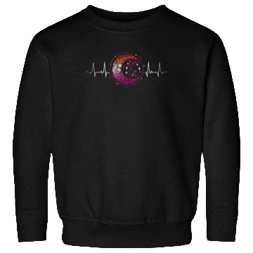 Discover Lesbian Heartbeat Celestial Moon Pride Aesthetic Sweatshirts