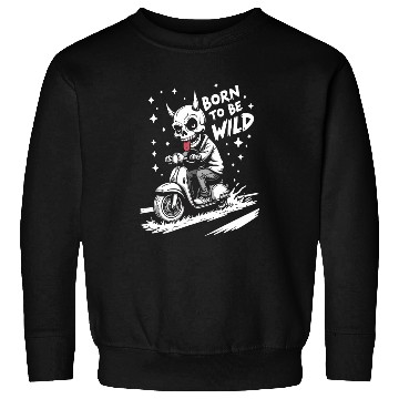 Discover Born to Be Wild - Skull Devil on Scooter Sweatshirts