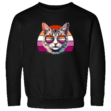 Discover Lesbian Pride Cool Cat with Sunglasses Sweatshirts