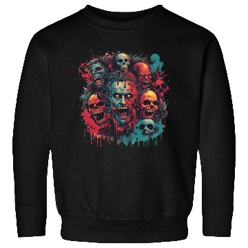 Discover Haunted Horror Faces – Creepy Skull Art Sweatshirts