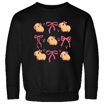 Discover Cute Capybara with Pink Ribbon Bow Sweatshirts