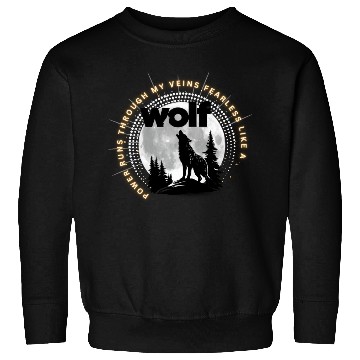 Discover Fearless Wolf Full Moon Sweatshirts