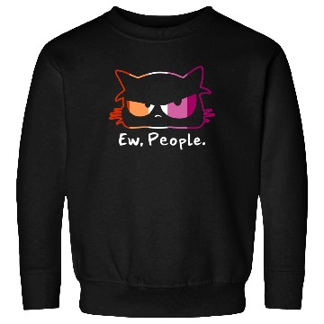 Discover Cat Grumpy Face Ew People Lesbian Pride Colors Sweatshirts