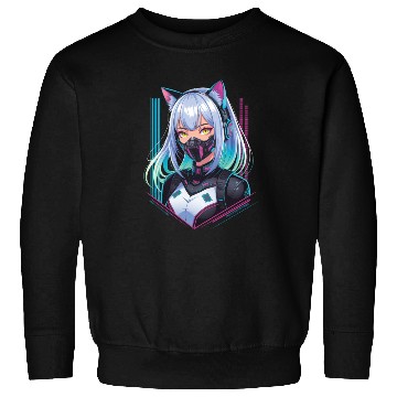 Discover Cyberpunk Girl Cat Ears Sweatshirts