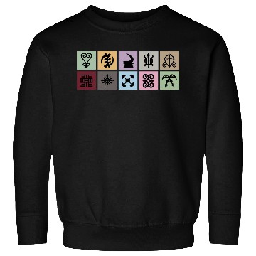 Discover West African Adinkra Symbols Grid Sweatshirts