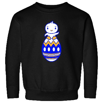 Discover Chick Sits On Giant Easter Egg Waving Easter Sweet Sweatshirts