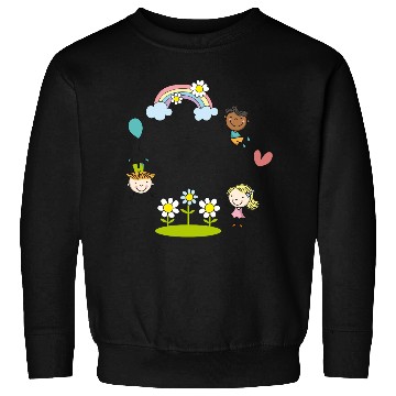 Discover Children of the Earth with Rainbow Flowers Balloon Sweatshirts