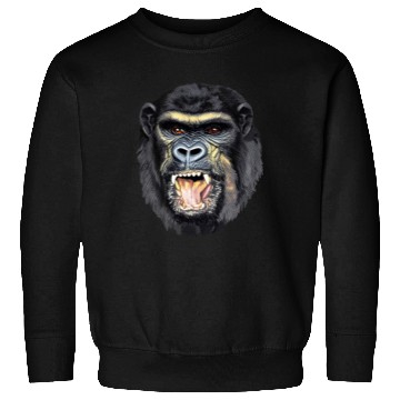 Discover Fierce Gorilla Head Design, Wild Animal Art Sweatshirts