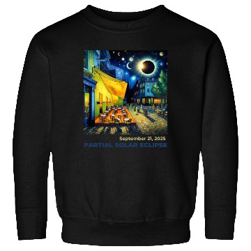 Discover Partial Solar Eclipse Night Scene Art September Sweatshirts