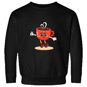 Discover Whimsical Coffee Cup Character Sweatshirts